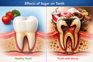 Tooth decay and cavities due to sugar consumption – Sugar Side Effects & How to Reduce Them.