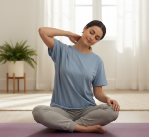 Home Workout for Beginners – person doing neck rolls