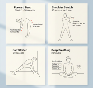 Home Workout for Beginners – person stretching during cool down.