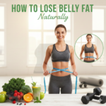 Fit person measuring their waist with a tape measure, showing a subtle before and after belly fat transformation, representing how to lose belly fat naturally.