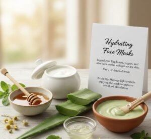 Hydrating face mask with natural ingredients for soft skin.